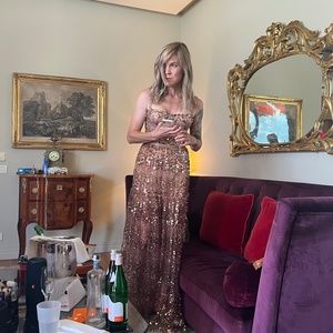 Formal Bronx & Banco dress, rose gold